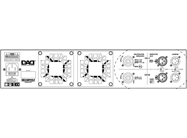 DAD DP2000 Forsterker 2 x1050W @ 4ohm - Bilde 2