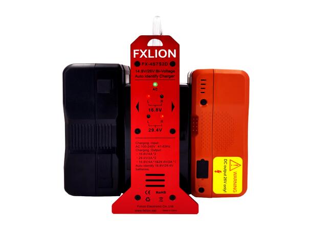 FXLION FX-4S7S2D Bi-voltage V-lock lader - Bilde 2