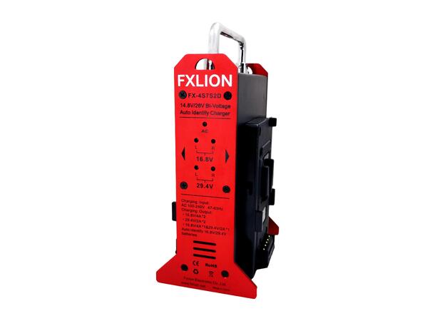 FXLION FX-4S7S2D Bi-voltage V-lock lader - Bilde 5