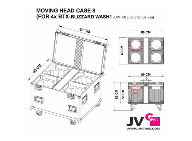 KAGU Flightcase 4 x Moving head - Bilde 4