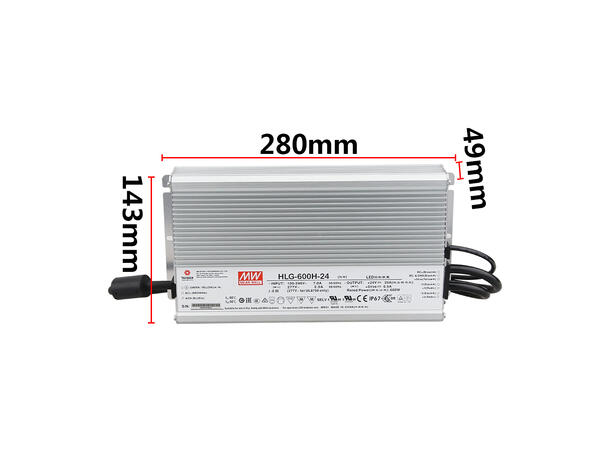 MEANWELL Strømforsyning 24VDC, 600W - Bilde 7