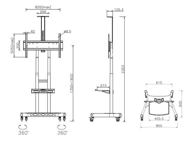 MULTIBRACKETS Gulvtralle basic, VESA - Bilde 10