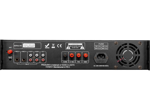 PROAUDIO MPC1130T Mkserforsterker 130W - Bilde 3