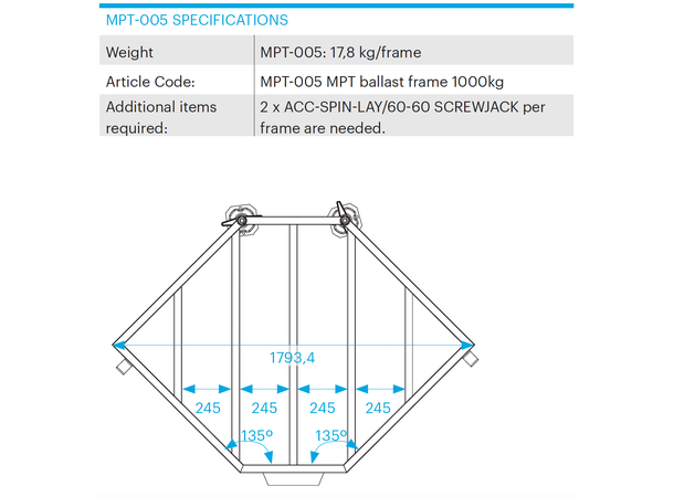 PROLYTE MPT-Tårn Ballastramme MPT-005 - Bilde 4