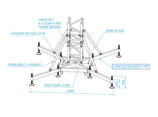 PROLYTE ST-Tårn Utrigger, lang ST-012