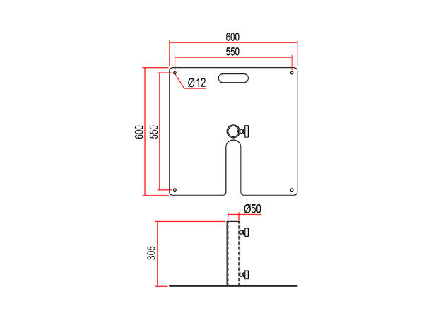 DOUGHTY baseplate for Ø48mm rør - Bilde 3