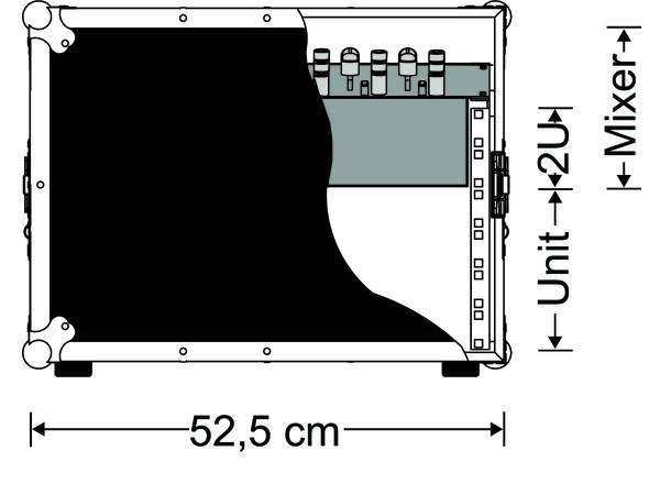 GDE 19'' flightcase, 9U topp m/tilt. 8U - Bilde 4