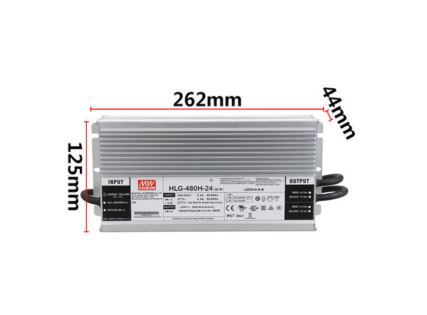 MEANWELL Strømforsyning 24VDC, 480W - Bilde 7