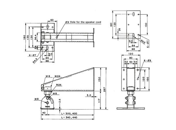 Yamaha BWS251-400 Veggbrakett - Bilde 3