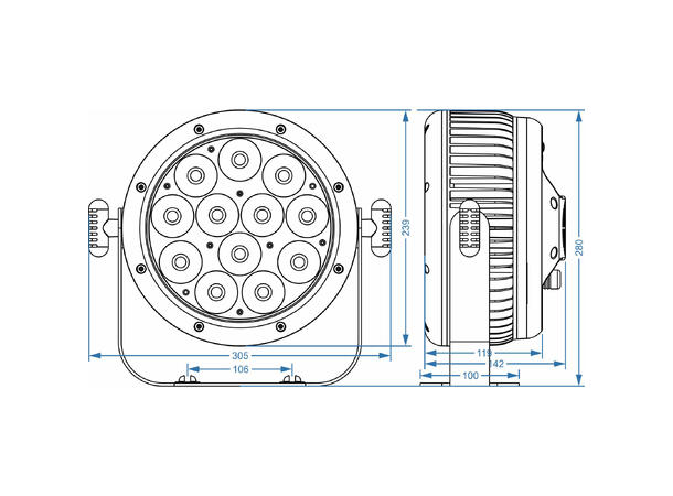 BRITEQ BTI-Flatpar 12 LED Par, IP65 - Bilde 14